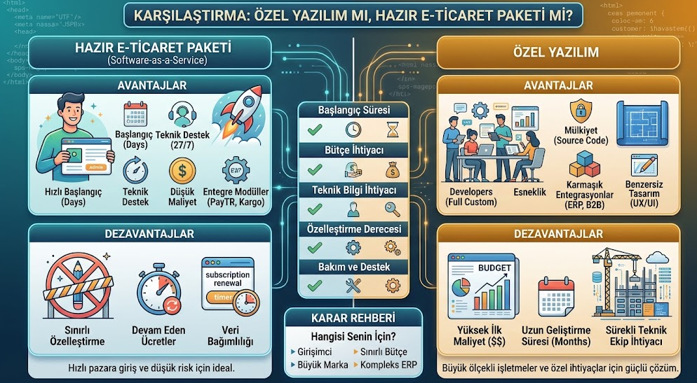 Özel Yazılım mı, Hazır E-Ticaret Paketi mi?